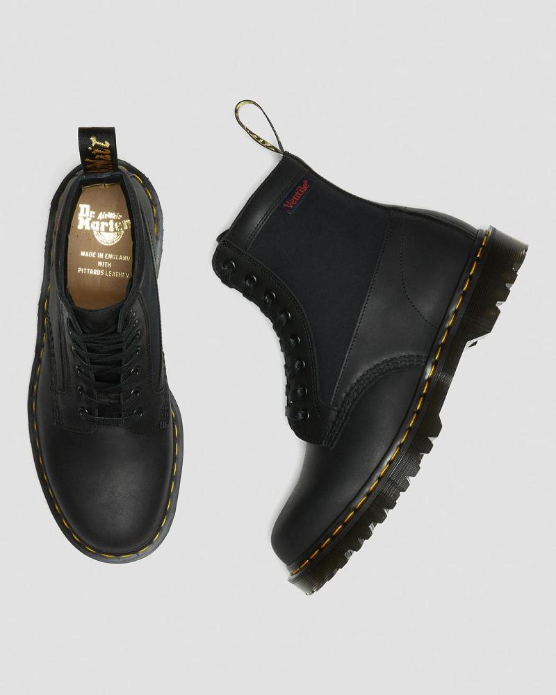 Dr Martens 1460 Panel Made in England Læder Snørestøvler Dame Sort | DK 173CTV